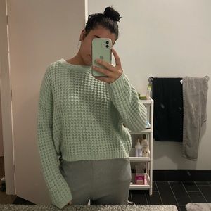 Mint green cozy warm cropped sweater!
